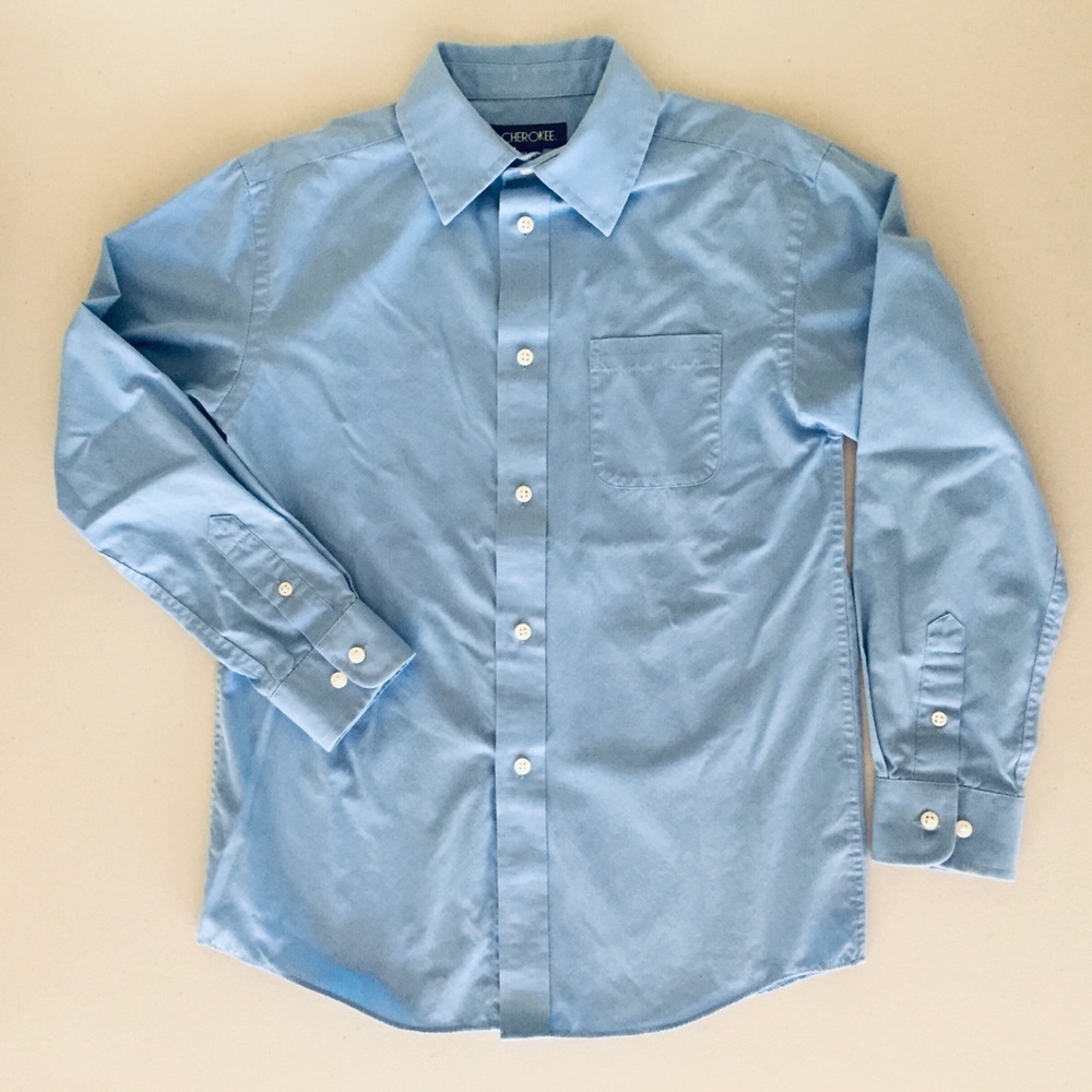Boys Cherokee Button Down Long Sleeve Dress Shirt